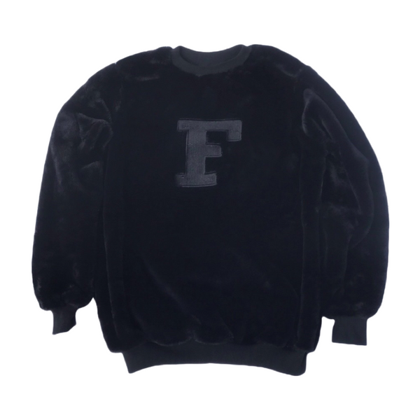 FRQNCY Rabbit Faux Fur Black Sweater
